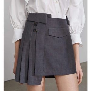 Jilted Grey Asymmetrical Mini Skort - XS